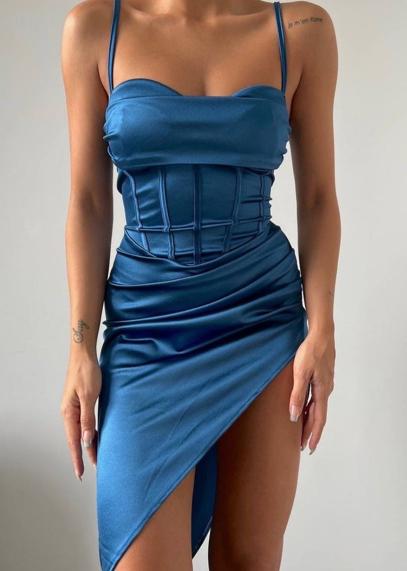 Φόρεμα Σατέν Μπλε